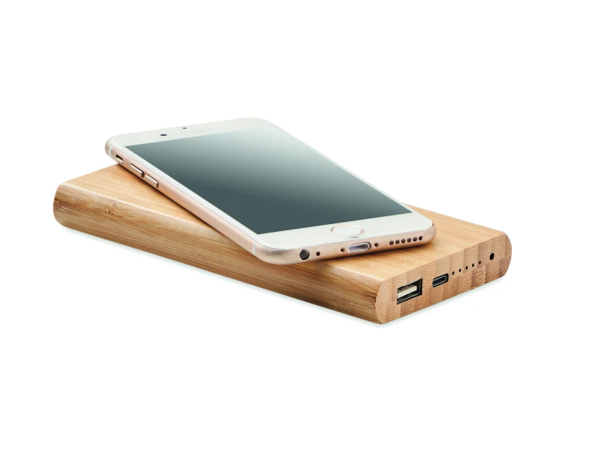 Bambusowy powerbank 6000 mAh Arena c z logo firmy