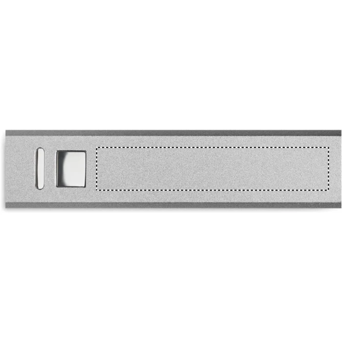 Schemat znakowania dla Tampondruk - P4 na gadżecie: Power bank 2600 mAh srebrny matowy z grawerem logo