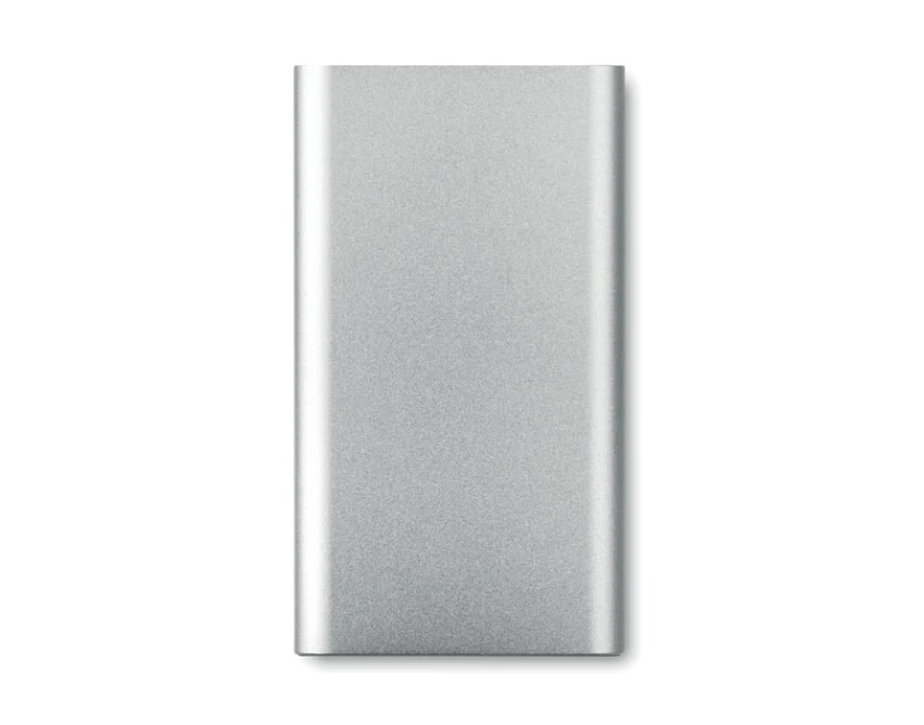 Powerbank aluminiowy 4000 mAh srebrny mat z logo firmy