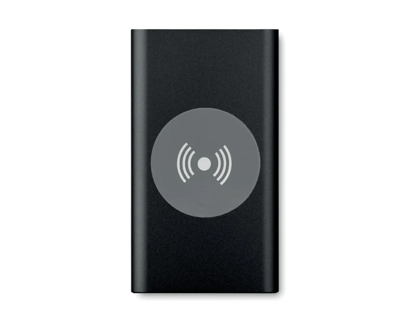 Powerbank bezprzewodowy 4000mAh czarny z logo firmy