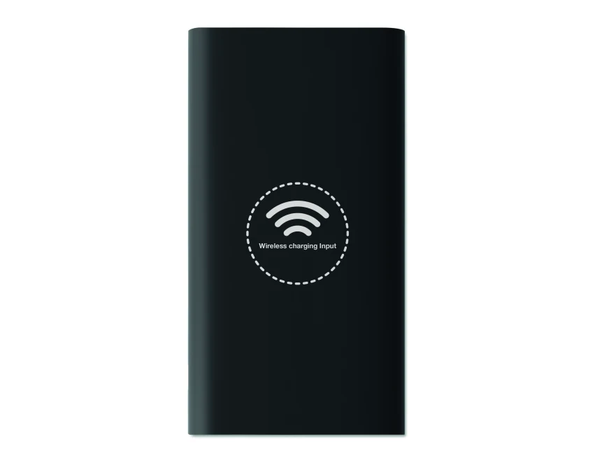 Czarny powerbank Vigor 8000mAh z ładowaniem bezprzewodowym