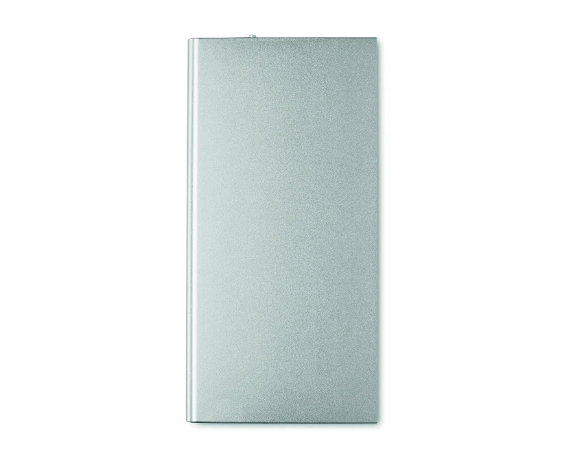 Power bank 8000 mAh srebrny matowy z grawerem logo