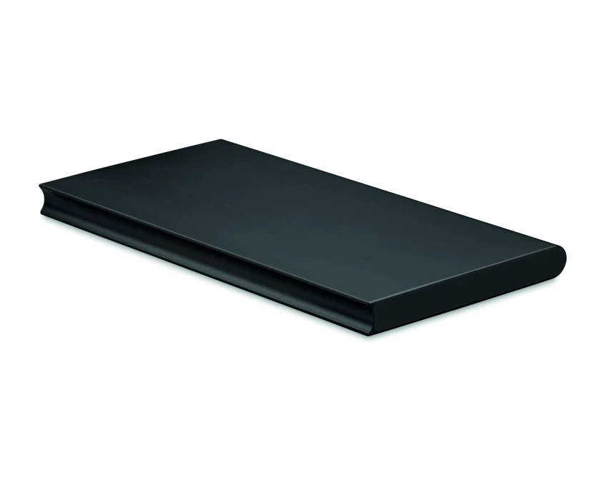 Powerbank 8000 mAh czarny aluminium z logo – biznesowy