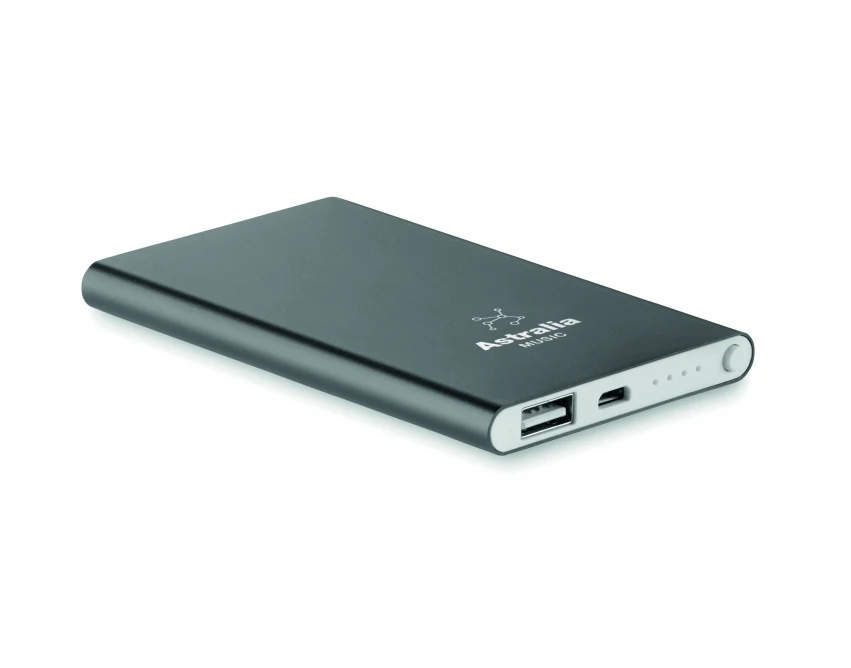 Powerbank tytanowy 4000mAh z grawerem logo – aluminium eco
