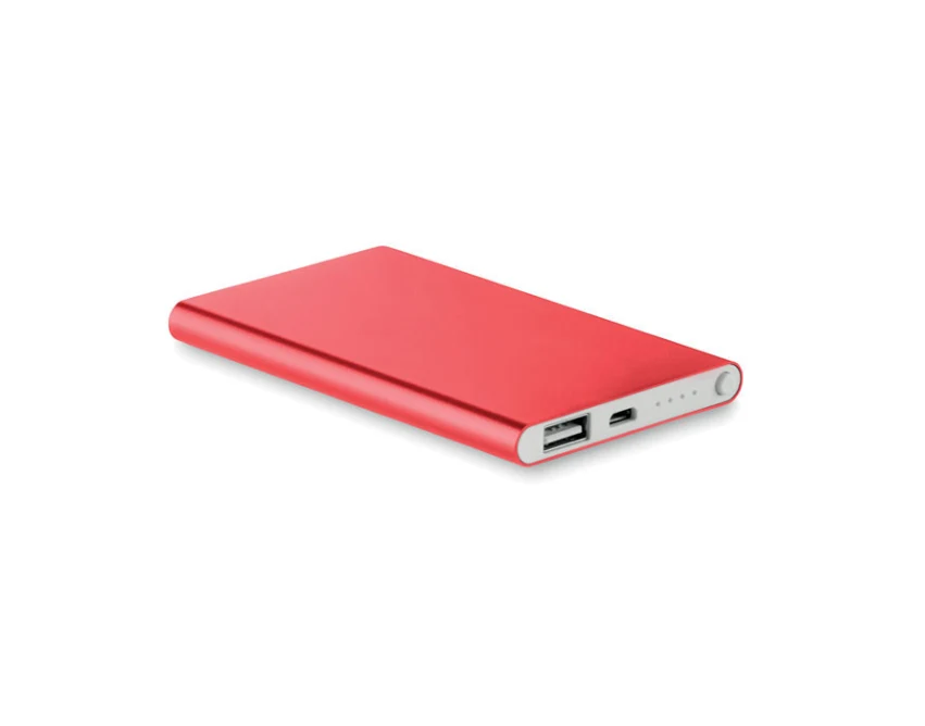 Czerwony power bank 4000mAh z grawerem aluminium eco