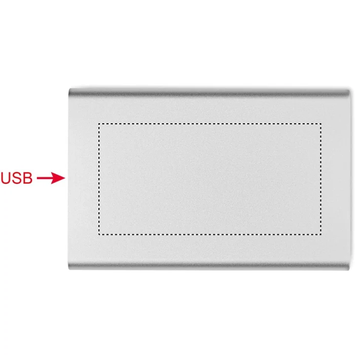 Schemat znakowania dla Doming - DO1 na gadżecie: Srebrna ładowarka bezprzewodowa 5000 mAh Pawtt z logo