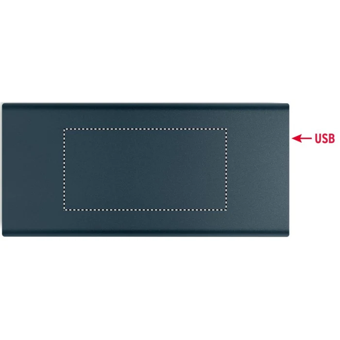 Schemat znakowania dla Tampondruk - P5 na gadżecie: Powerbank 10000mAh PD Francuski Granat Aluminium z Logo