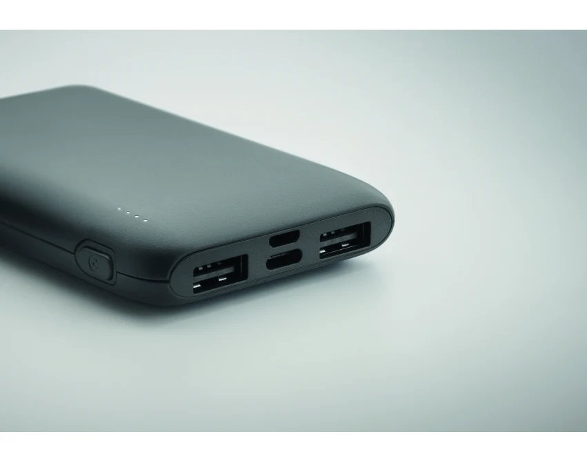 Power bank 5000 mAh kamienny szary z recyklingu z logo