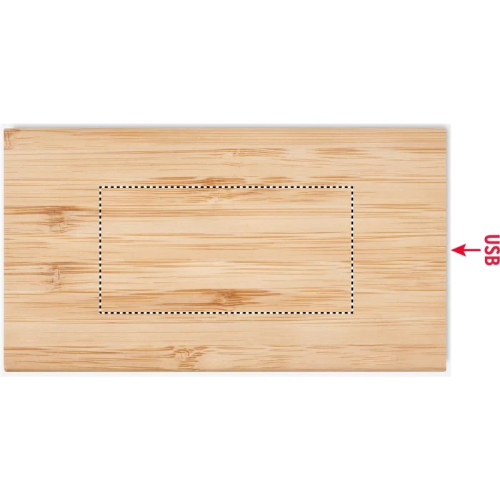 Schemat znakowania dla Tampondruk - P4 na gadżecie: Bambusowy powerbank solarny 4000 mAh z logo Arena