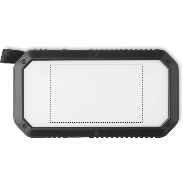 Schemat znakowania dla Tampondruk - P4 na gadżecie: Power bank solarny 8000 mAh czarny z lampą LED i logo