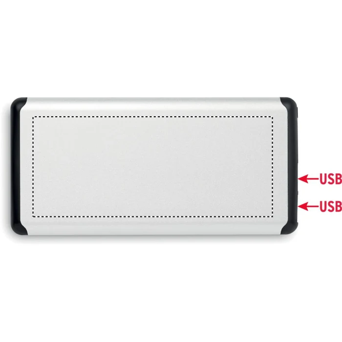 Schemat znakowania dla Grawerowanie laserowe - L3 na gadżecie: Powerbank 10000mAh srebrny mat z logo – aluminium PD