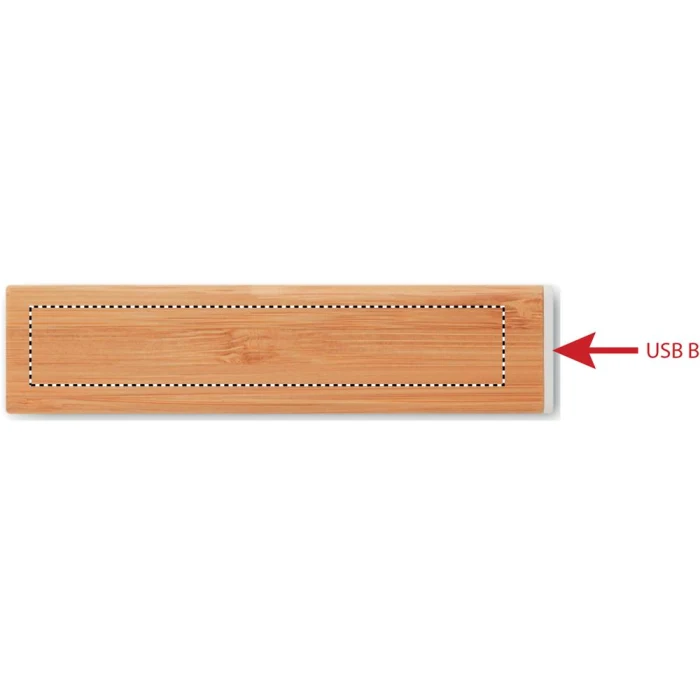 Schemat znakowania dla Nadruk UV - PD3 na gadżecie: Bambusowy powerbank 2200 mAh z logo USB-C Drewno