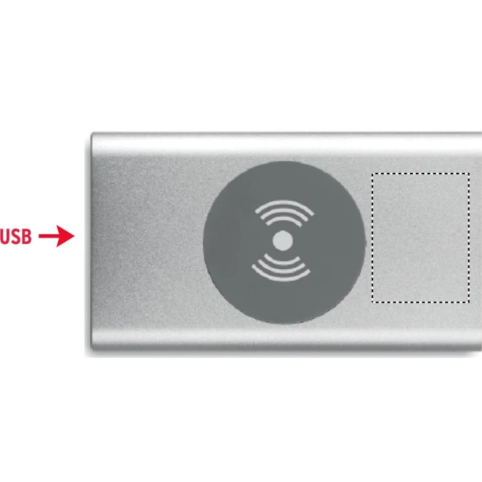 Schemat znakowania dla Grawerowanie laserowe - L3 na gadżecie: Powerbank aluminiowy 4000 mAh srebrny mat z logo firmy