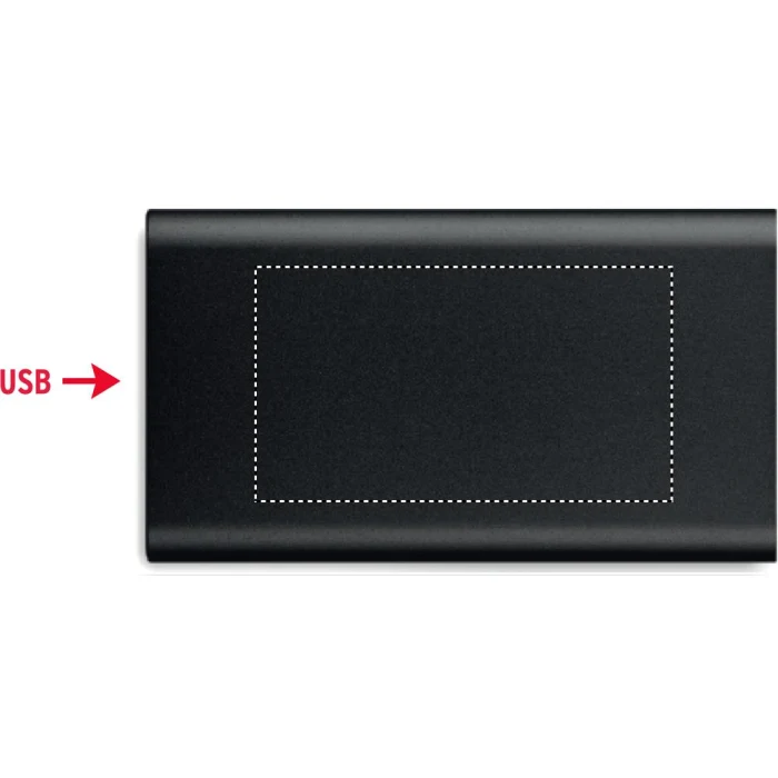 Schemat znakowania dla Doming - DO1 na gadżecie: Powerbank bezprzewodowy 4000mAh czarny z logo firmy