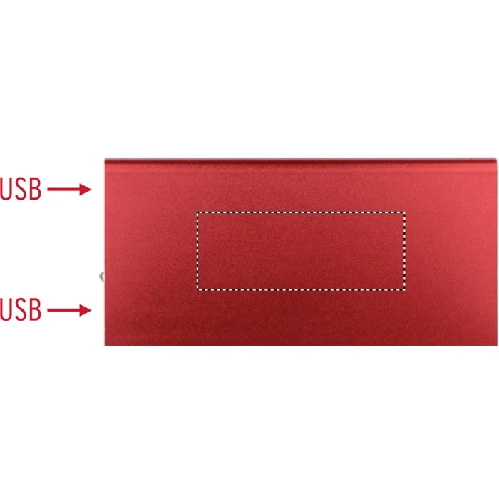 Schemat znakowania dla Tampondruk - P5 na gadżecie: Power bank 8000mAh czerwony z logo – Powerflat8 aluminium