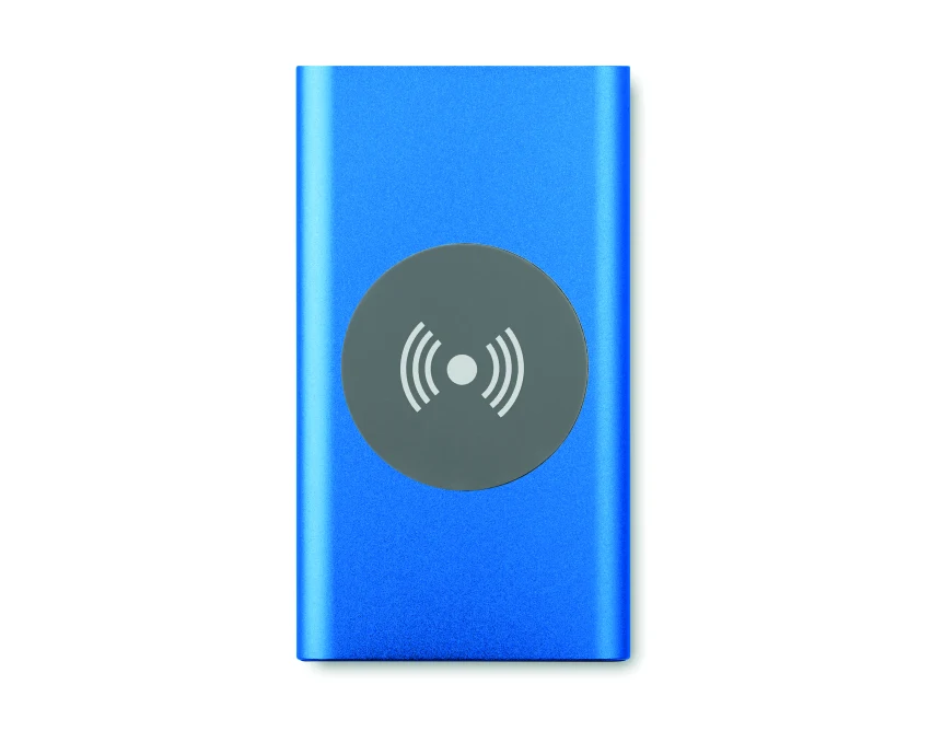 Niebieski powerbank aluminiowy 4000 mAh z grawerem logo