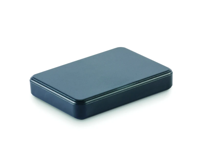 Granatowy power bank 5000 mAh z logo PD 20W, recykling ABS