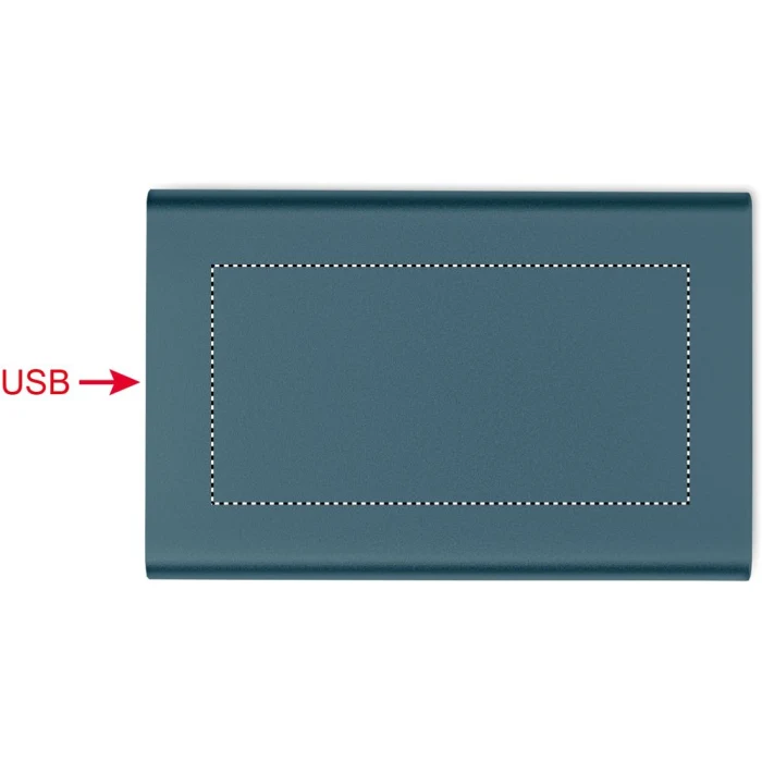 Schemat znakowania dla Tampondruk - P5 na gadżecie: Niebieska magnetyczna ładowarka 15W z logo – aluminium eco