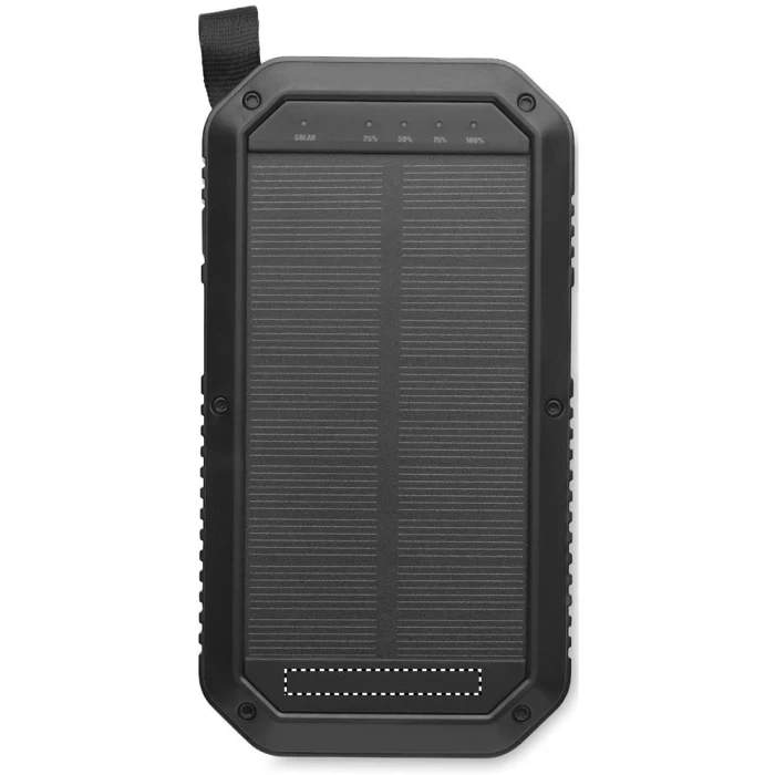 Schemat znakowania dla Tampondruk - P4 na gadżecie: Power bank solarny 8000 mAh czarny z lampą LED i logo