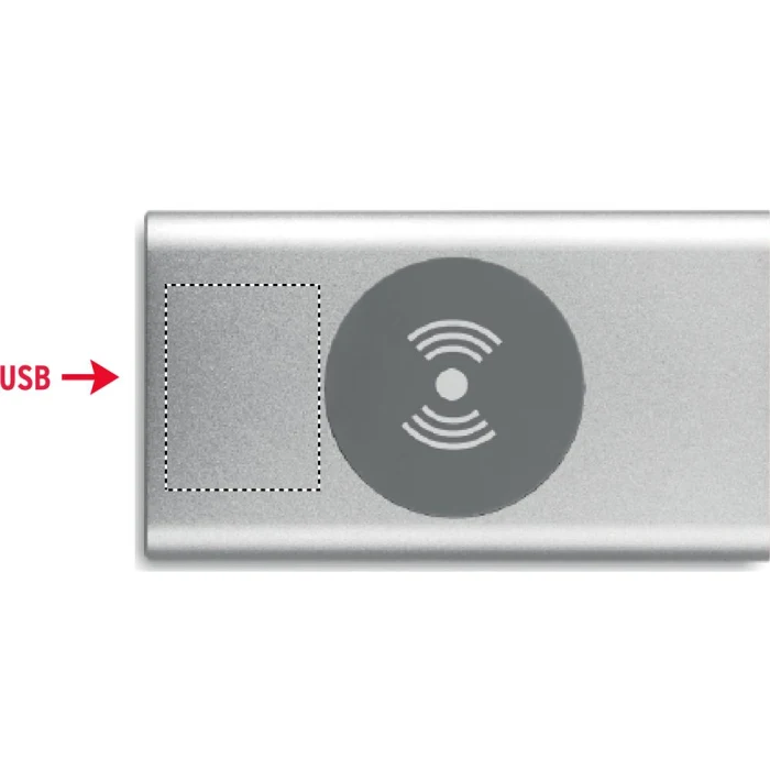 Schemat znakowania dla Grawerowanie laserowe - L3 na gadżecie: Powerbank aluminiowy 4000 mAh srebrny mat z logo firmy