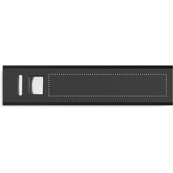 Schemat znakowania dla Nadruk UV - PD3 na gadżecie: Czarny power bank 2600 mAh z logo z recyklingowanego aluminium