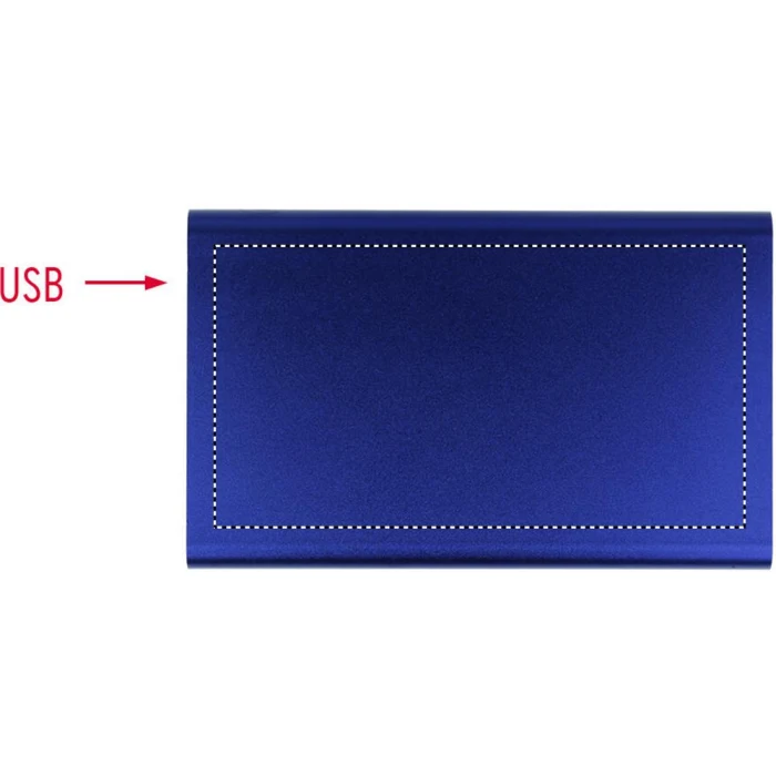 Schemat znakowania dla Nadruk UV - PD5 na gadżecie: Niebieski powerbank 4000mAh z grawerem logo – Powerflat