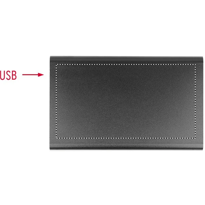 Schemat znakowania dla Nadruk UV - PD5 na gadżecie: Powerbank tytanowy 4000mAh z grawerem logo – aluminium eco