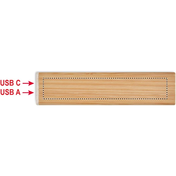 Schemat znakowania dla Nadruk UV - PD3 na gadżecie: Powerbank bambusowy 2600 mAh z logo – eko prezent firmowy