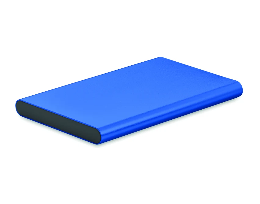 Power bank 4000 mAh niebieski z grawerem logo – aluminium