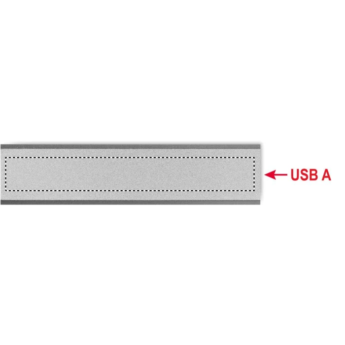 Schemat znakowania dla Tampondruk - P4 na gadżecie: Power bank 2600 mAh srebrny matowy z grawerem logo