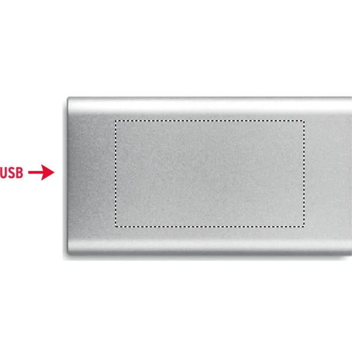 Schemat znakowania dla Grawerowanie laserowe - L3 na gadżecie: Powerbank aluminiowy 4000 mAh srebrny mat z logo firmy