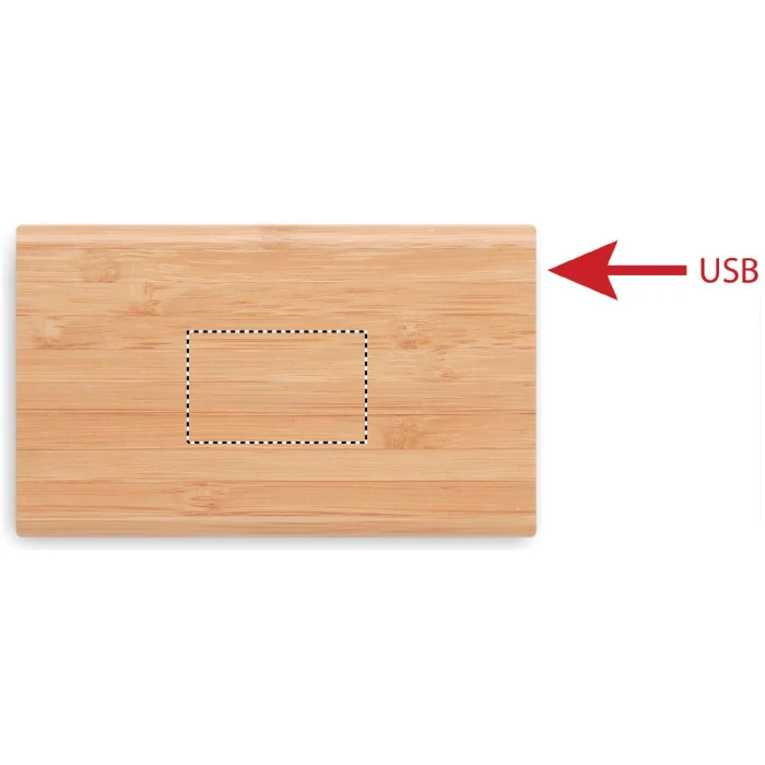 Schemat znakowania dla Sitodruk - S3 na gadżecie: Bambusowy powerbank 4000 mAh z logo USB-C – wersja drewniana