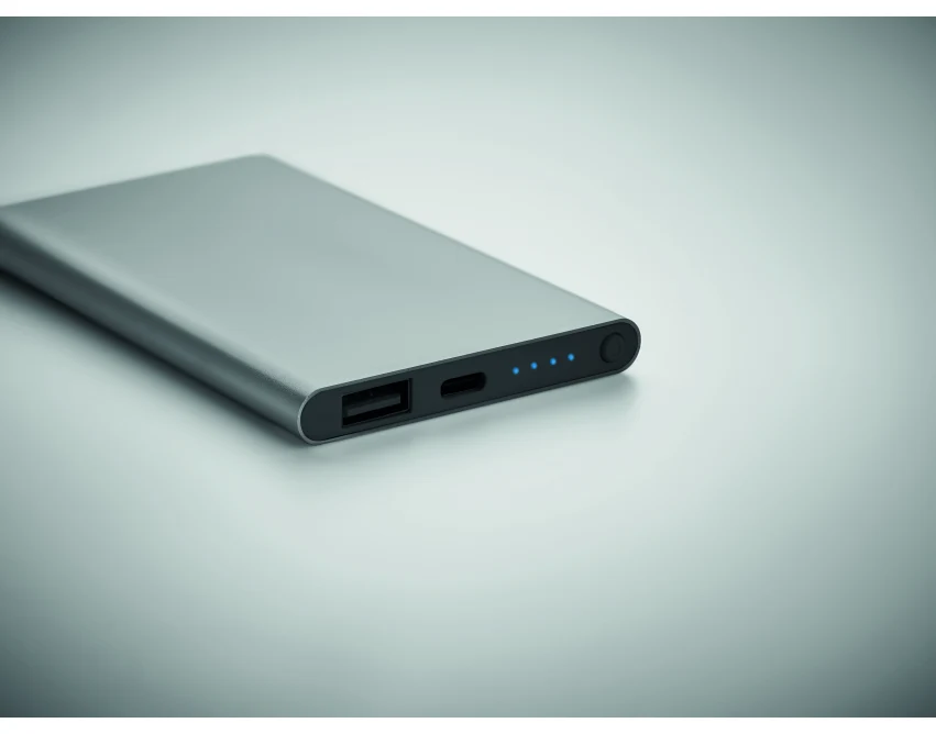 Powerbank tytanowy 4000 mAh z grawerem, USB-C – aluminium eco