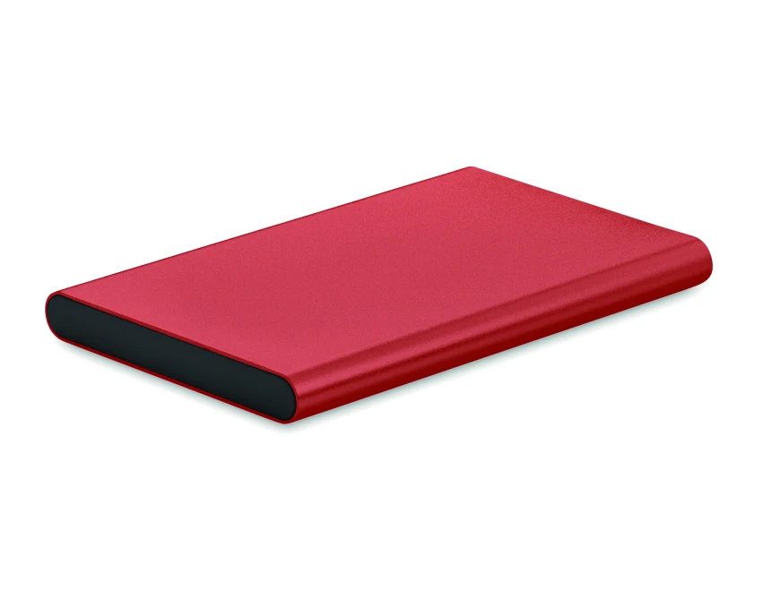 Powerbank 4000 mAh burgundowy z grawerem logo, aluminium