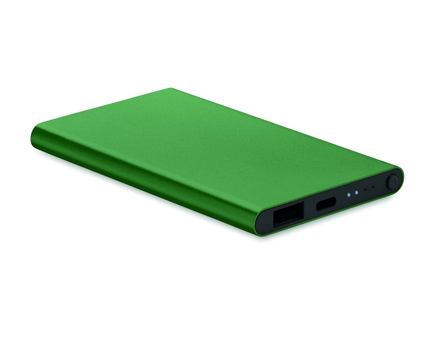 Ciemnozielony powerbank 4000 mAh z grawerem logo