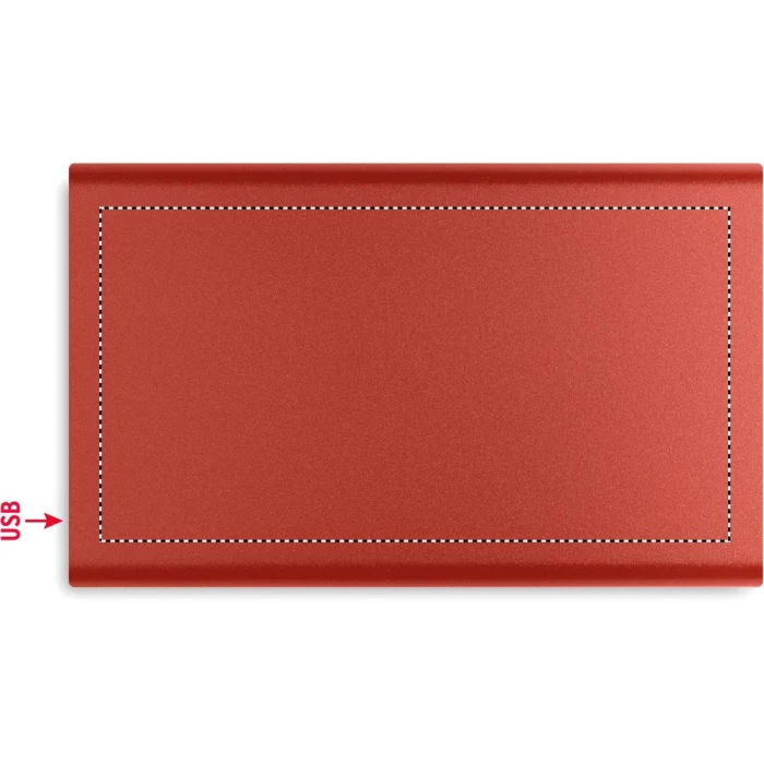 Schemat znakowania dla Nadruk UV - PD5 na gadżecie: Powerbank 4000 mAh burgundowy z grawerem logo, aluminium