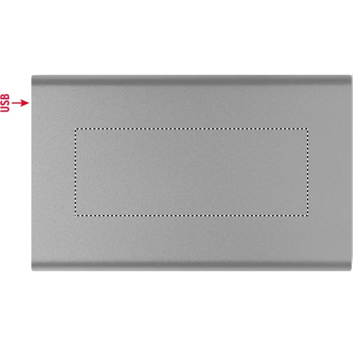 Schemat znakowania dla Tampondruk - P5 na gadżecie: Powerbank tytanowy 4000 mAh z grawerem, USB-C – aluminium eco