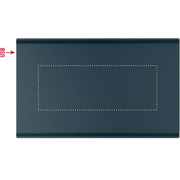 Schemat znakowania dla Tampondruk - P5 na gadżecie: Power bank 4000 mAh granatowy z logo – aluminium premium
