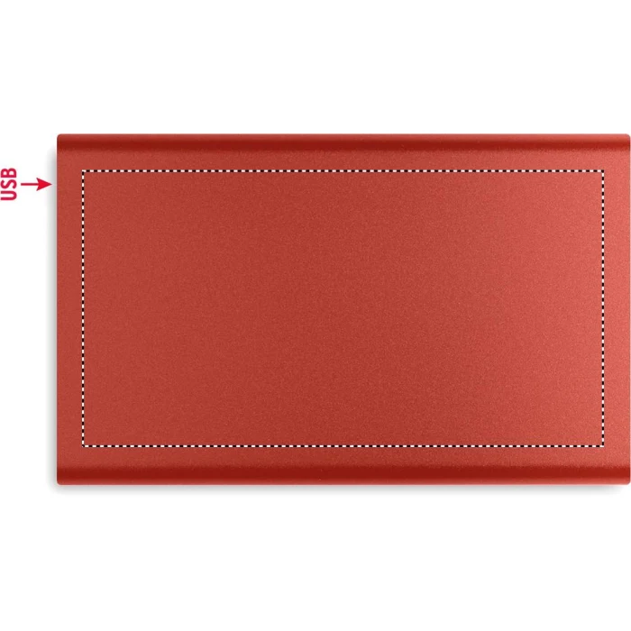 Schemat znakowania dla Nadruk UV - PD5 na gadżecie: Powerbank 4000 mAh burgundowy z grawerem logo, aluminium