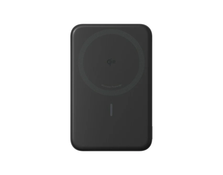 Czarny magnetyczny power bank Anker 10000 mAh z logo