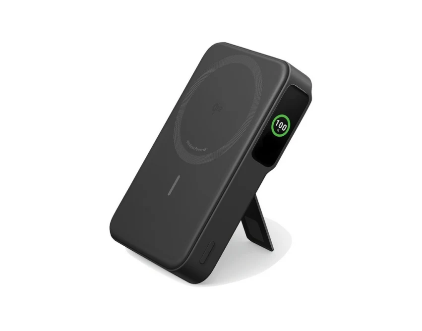 Czarny magnetyczny power bank Anker 10000 mAh z logo