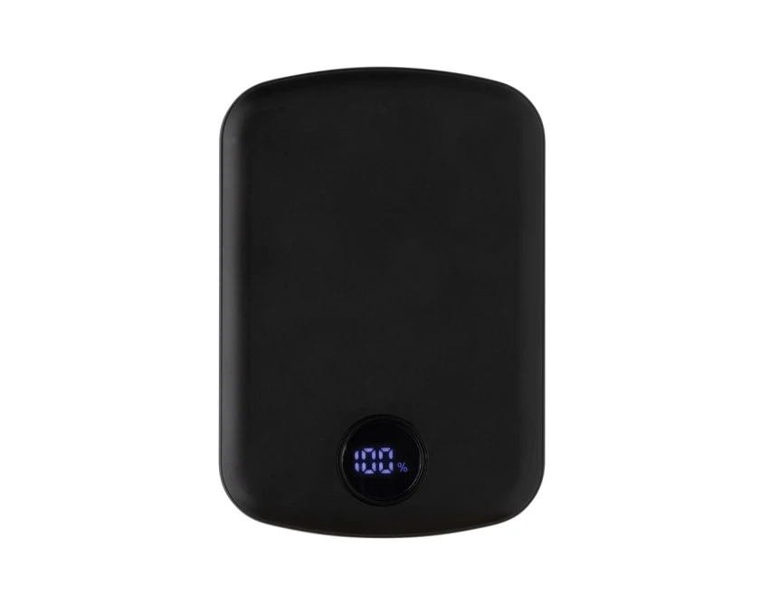 Czarny magnetyczny power bank 5000 mAh MagBoost z logo