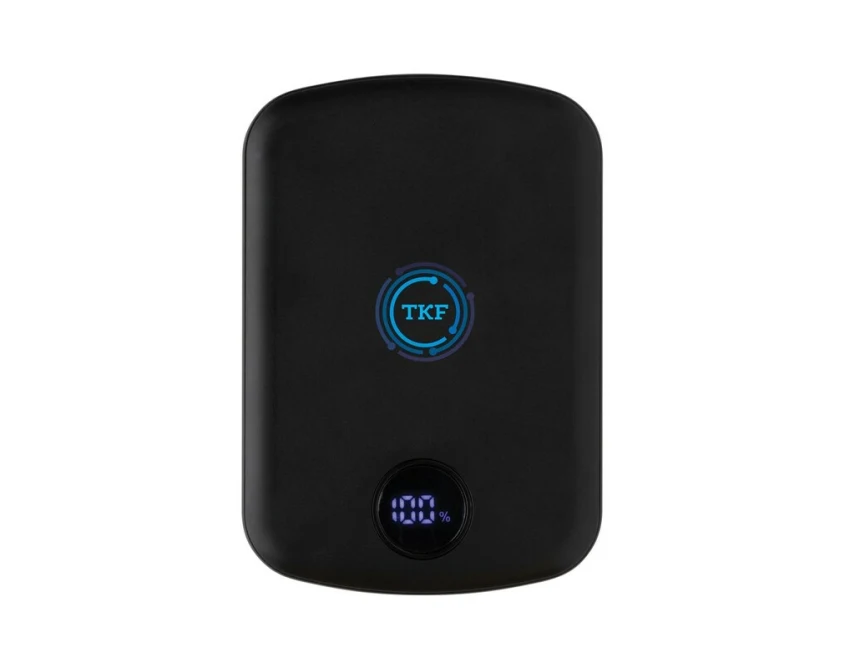 Czarny magnetyczny power bank 5000 mAh MagBoost z logo