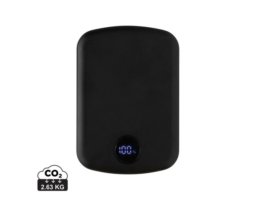Czarny magnetyczny power bank 5000 mAh MagBoost z logo