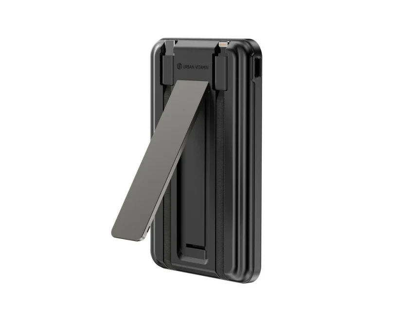 Czarny powerbank MagSafe 5000 mAh Urban Vitamin z logo