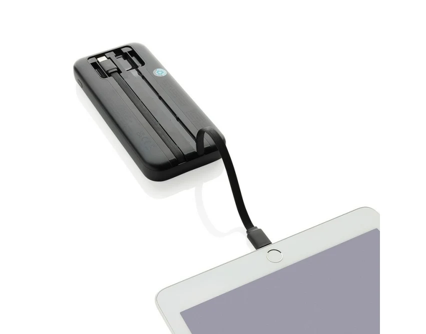 Czarny power bank 10000 mAh RABS z USB-C i Lightning