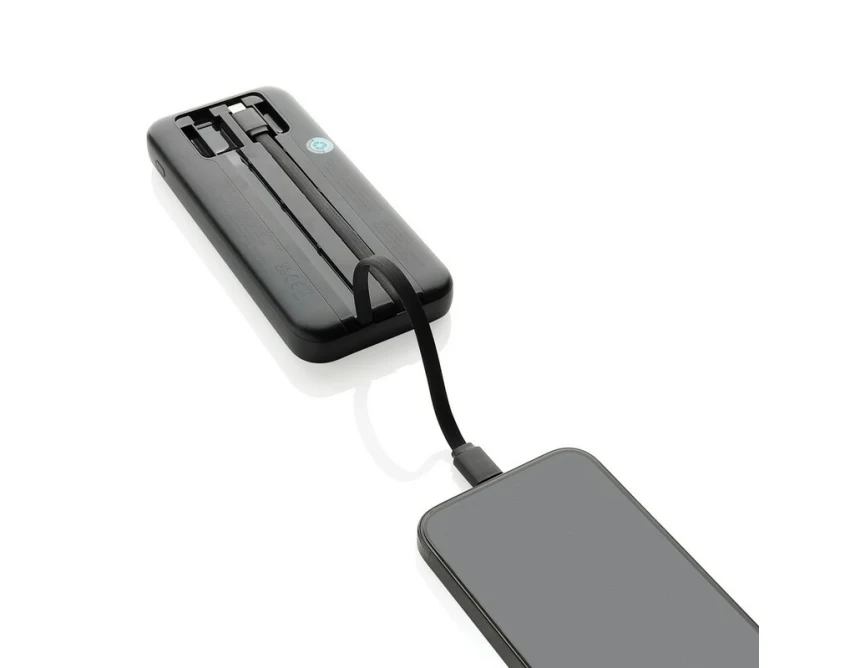 Czarny power bank 10000 mAh RABS z USB-C i Lightning