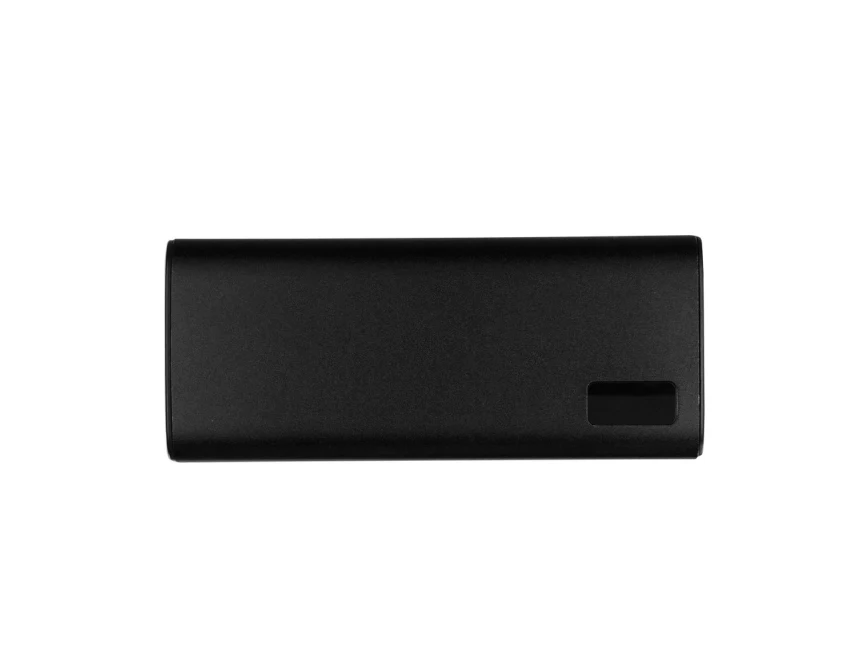 Czarny power bank 10000 mAh GRS z recyklingu z logo
