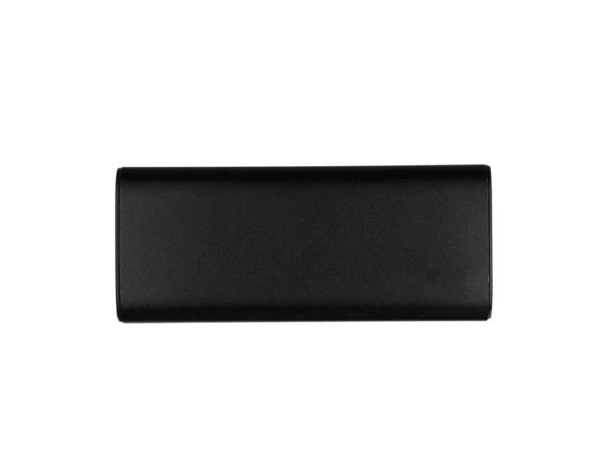 Czarny power bank 10000 mAh GRS z recyklingu z logo