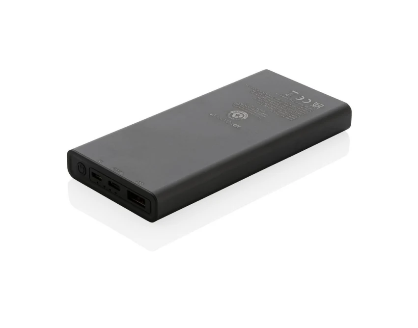 Szary power bank 10000 mAh Terra z aluminium z recyklingu